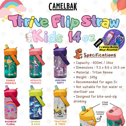 Camelbak Thrive Flip Straw Kids Water Bottle 400ml | Kids Bottle