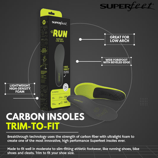 SUPERFEET CARBON INSOLES (TRIM-TO-FIT)(Carbon Fiber Performance)