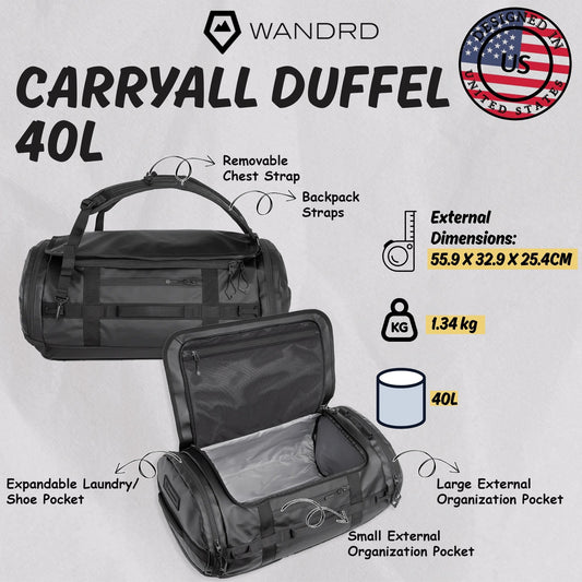 WANDRD Carryall Duffel 40L (Black)