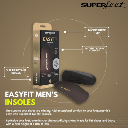 SUPERFEET EASYFIT MEN'S INSOLES (Orthotic Design)