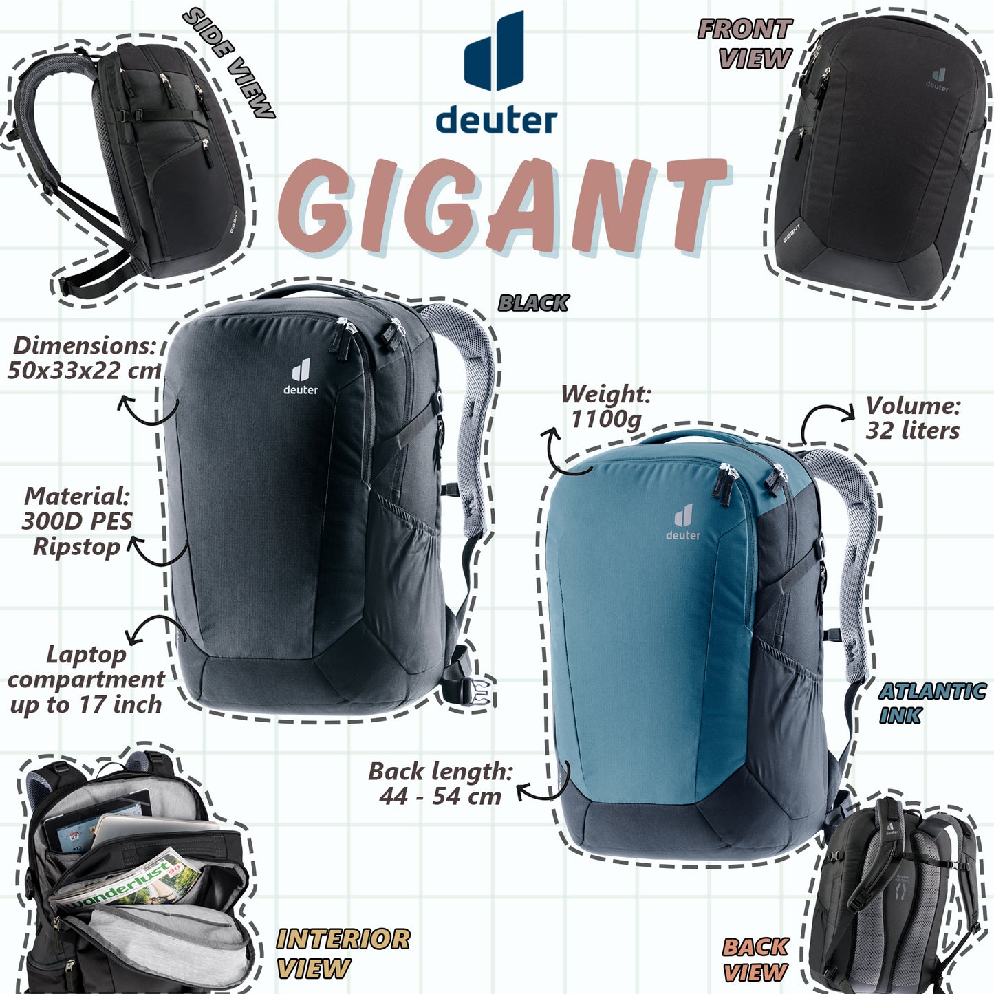 DEUTER GIGANT (Lifestyle Daypack) | Laptop Backpack | 32 liters