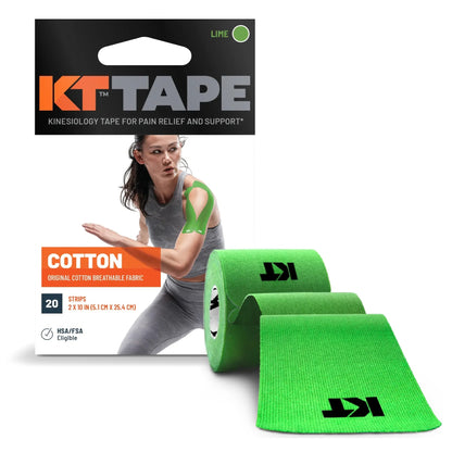 KT TAPE Original Cotton - 20 Pre-Cut Strips | Sports tape | Recovery tape | Muscle support