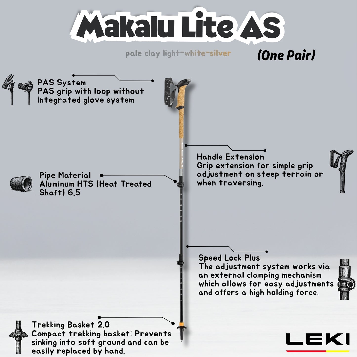 Leki Makalu Lite AS (One Pair)