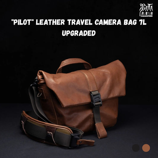 Wotancraft PILOT LEATHER TRAVEL CAMERA BAG 7L UPGRADED