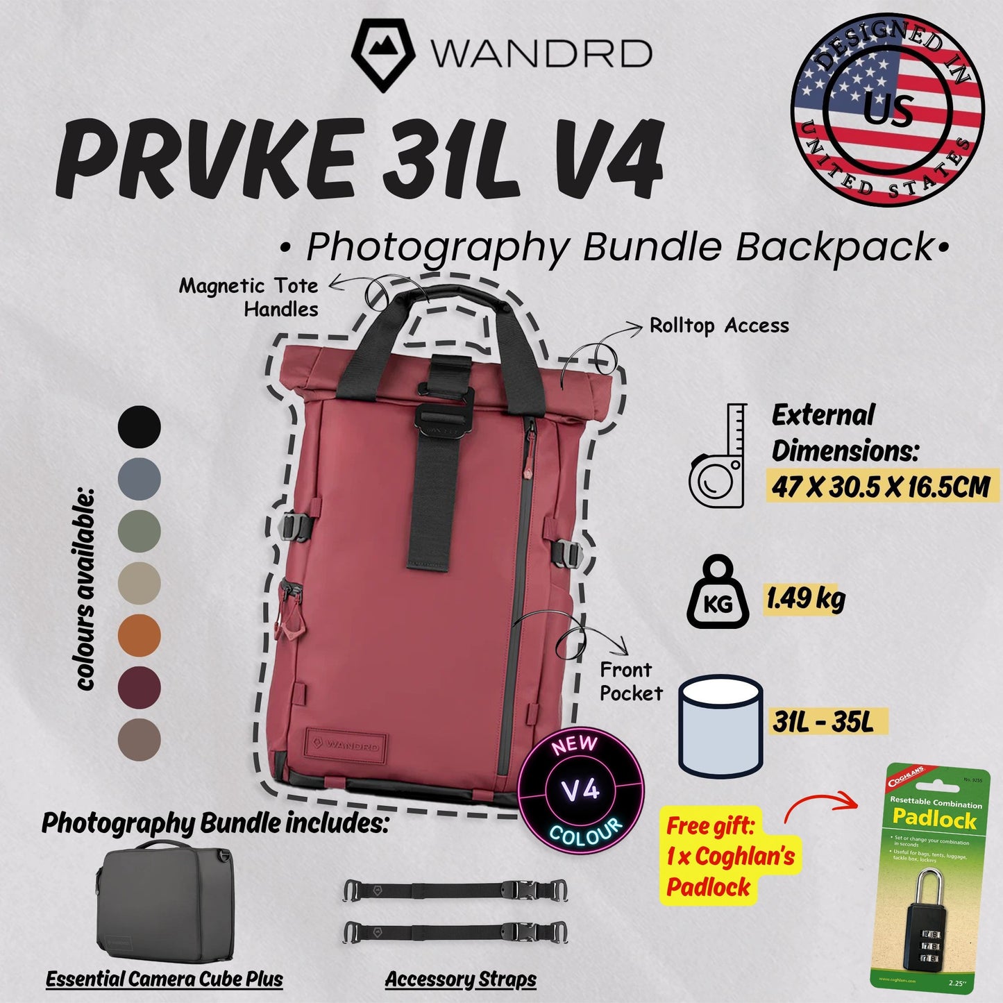 WANDRD PRVKE 31L V4 Photography Bundle Camera Backpack