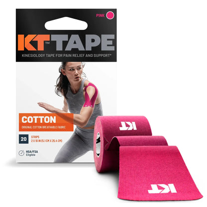 KT TAPE Original Cotton - 20 Pre-Cut Strips | Sports tape | Recovery tape | Muscle support