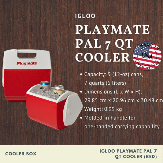 IGLOO Playmate Pal 7 Qt Cooler (Red)