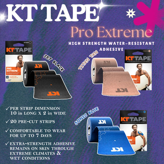KT TAPE Pro Extreme- 20 Pre-Cut Strips | Sports tape | Recovery tape | Muscle support | Pain relief