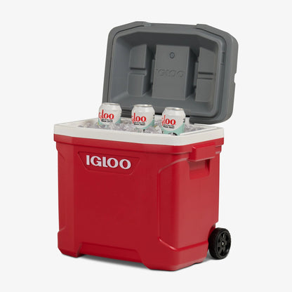 IGLOO Latitude 30 Qt Roller Cooler (Red)