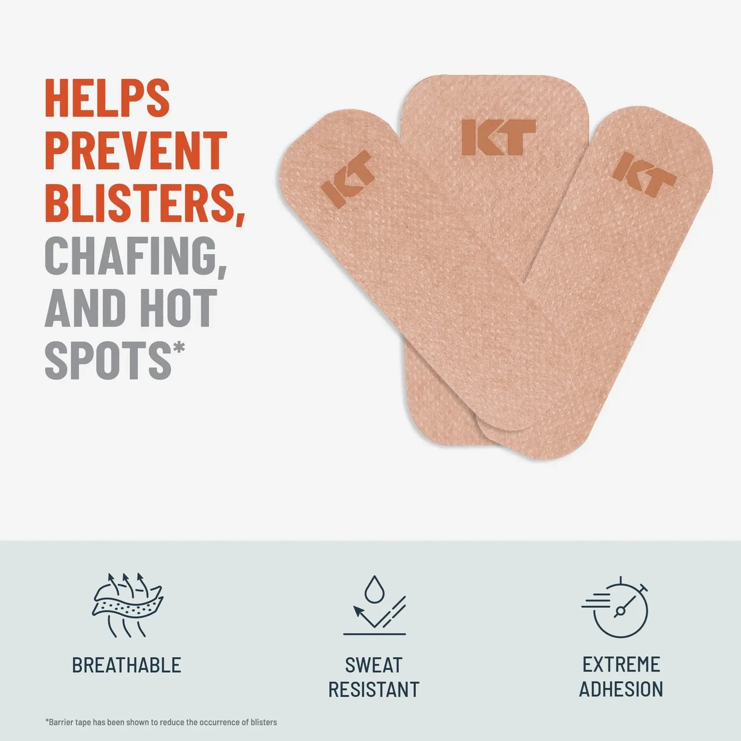 KT Health Blister Prevention Tape | 30 Pre-Cut Strips | KT Tape | Prevention Tape