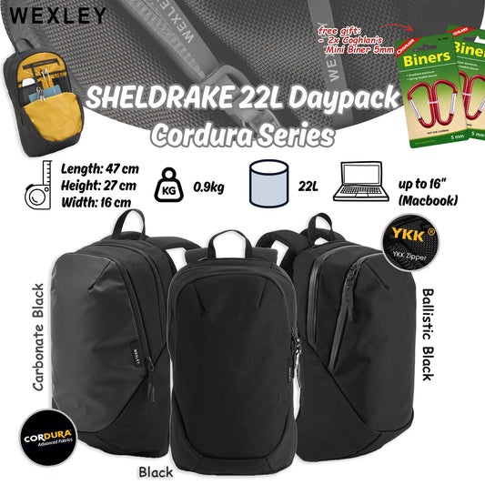 WEXLEY SHELDRAKE 22L Daypack Cordura Series | Travel Backpack | Laptop Backpack