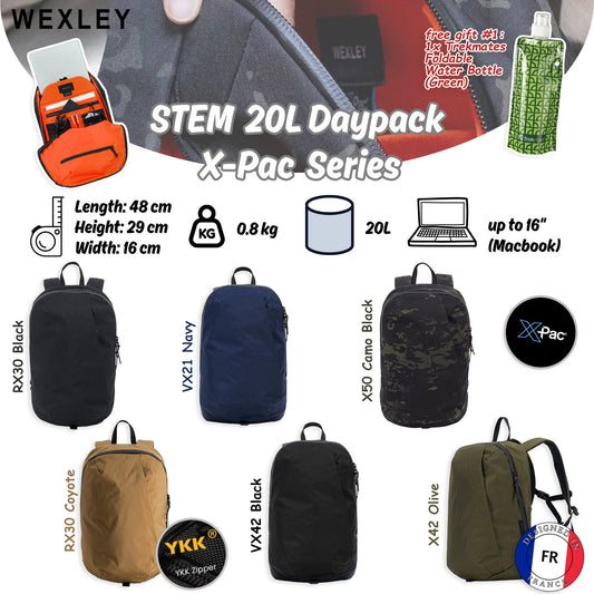 WEXLEY STEM 20L Daypack X-Pac Series | Travel Backpack | Laptop Backpack