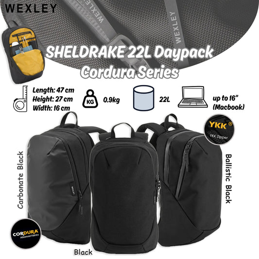 WEXLEY SHELDRAKE 22L Daypack Cordura Series | Travel Backpack | Laptop Backpack