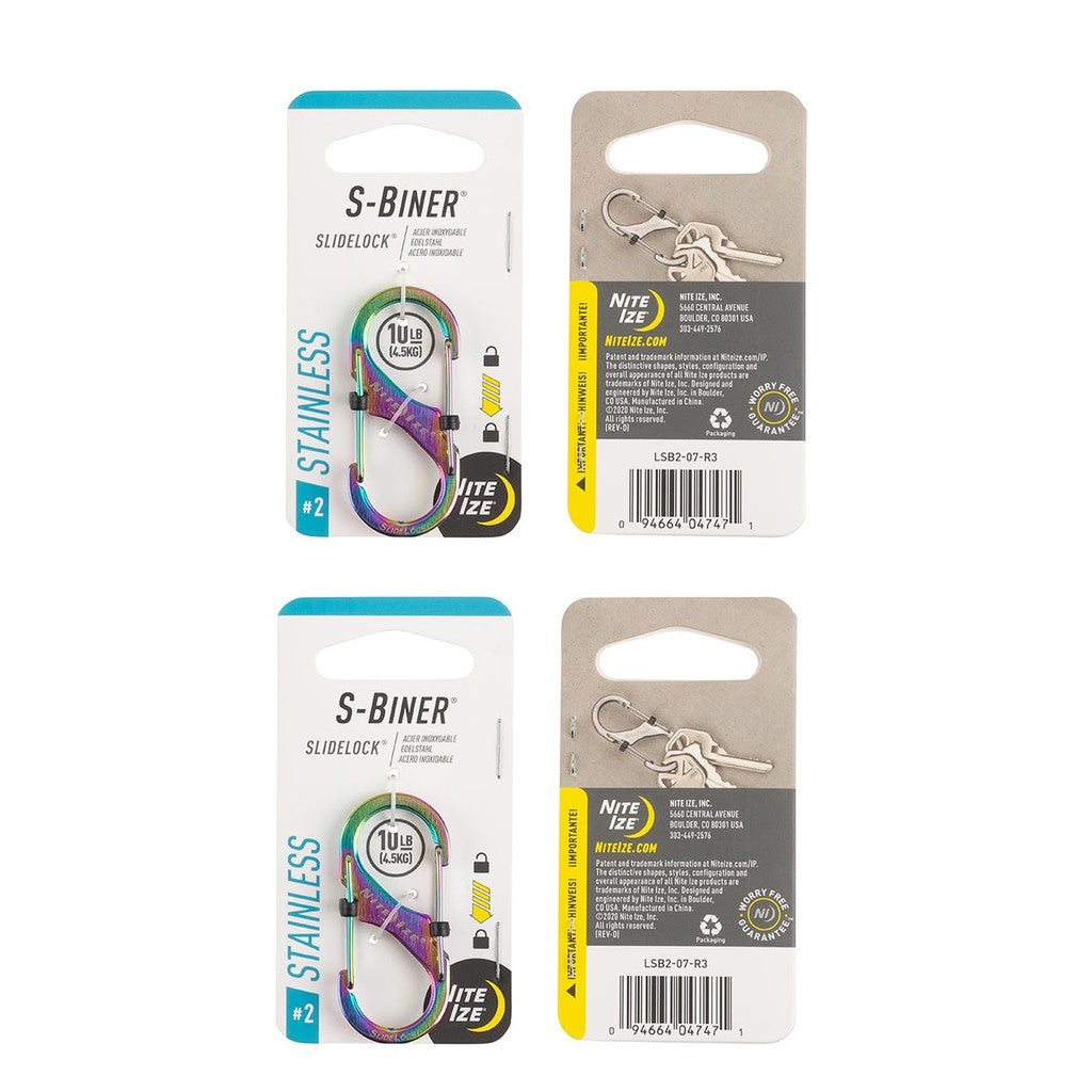 NITE IZE S-BINER SLIDELOCK STAINLESS STEEL #2 [BUNDLE OF 2]