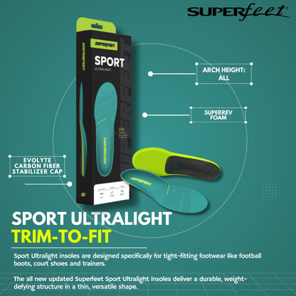 SUPERFEET SPORT ULTRALIGHT INSOLES (TRIM-TO-FIT)(Carbon Fiber Performance)