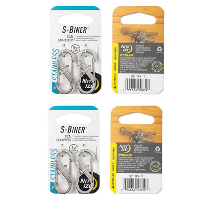NITE IZE S-BINER STAINLESS STEEL DUAL CARABINER [BUNDLE OF 2]