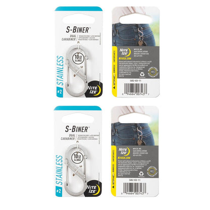 NITE IZE S-BINER STAINLESS STEEL DUAL CARABINER [BUNDLE OF 2]