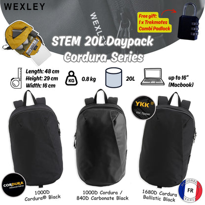 WEXLEY STEM 20L Daypack Cordura Series | Travel Backpack | Laptop Backpack