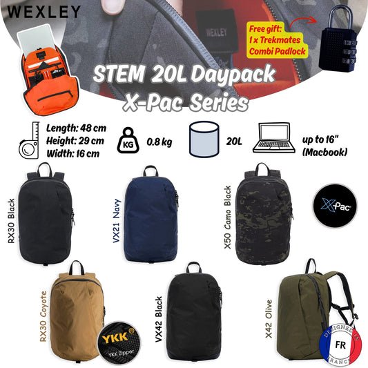 WEXLEY STEM 20L Daypack X-Pac Series | Travel Backpack | Laptop Backpack