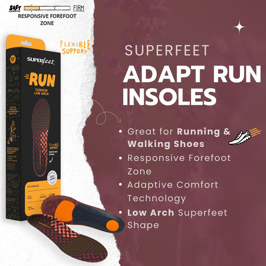 SUPERFEET ADAPT RUN INSOLES (GREAT FOR RUNNING & WALKING SHOES)