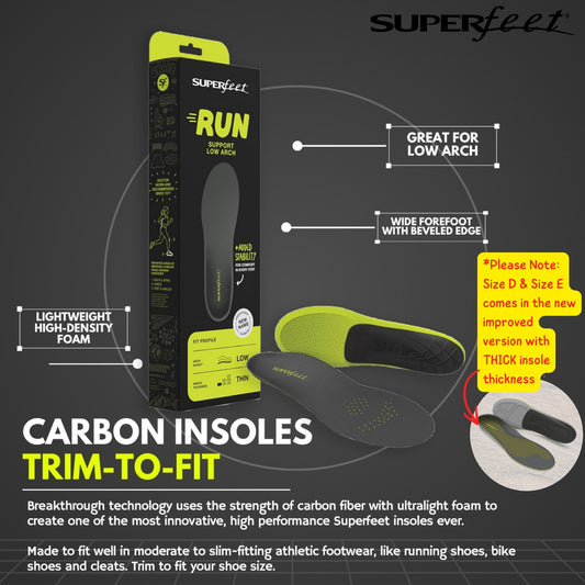 SUPERFEET CARBON INSOLES (TRIM-TO-FIT)(Carbon Fiber Performance)