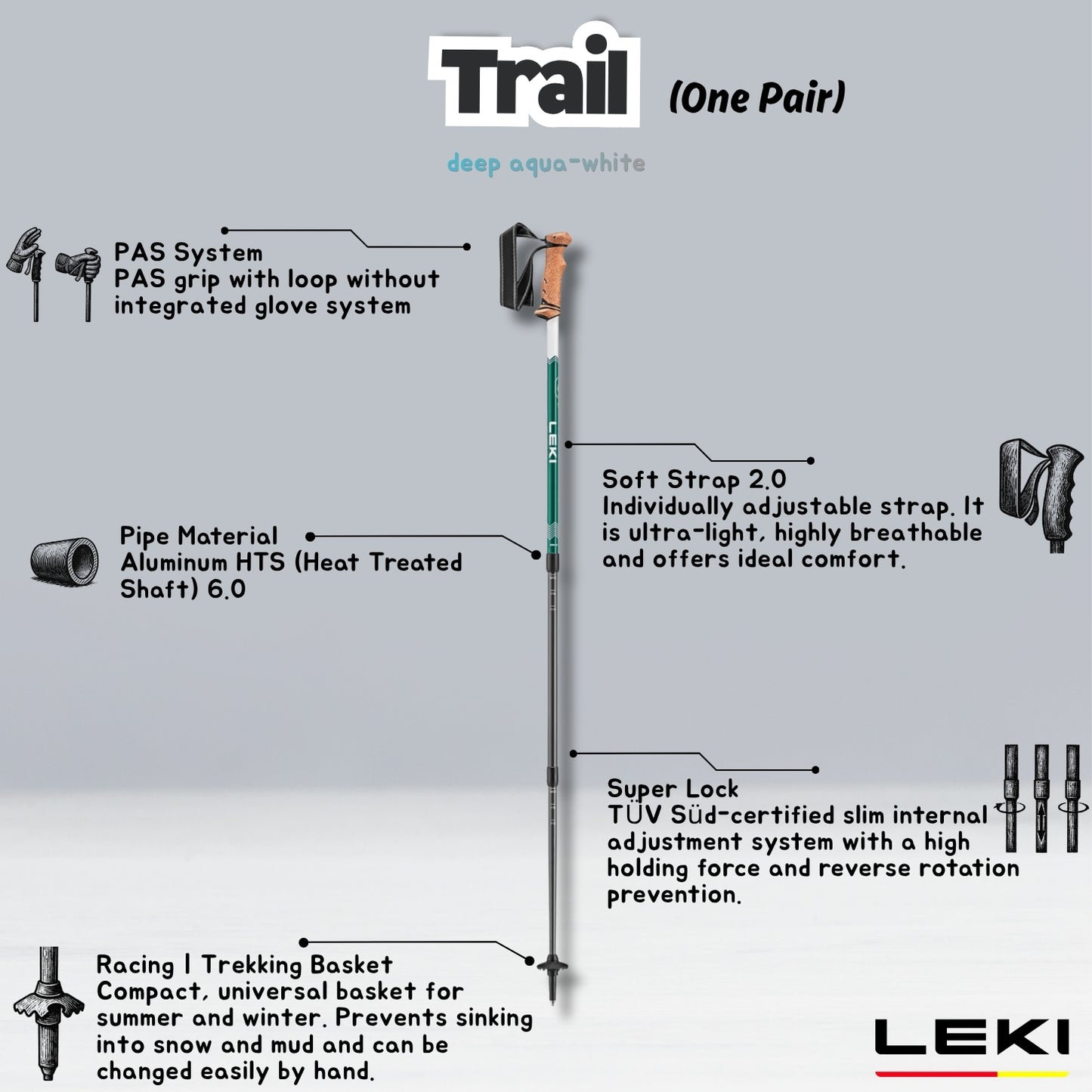Leki Trail (One Pair) | Hiking Pole