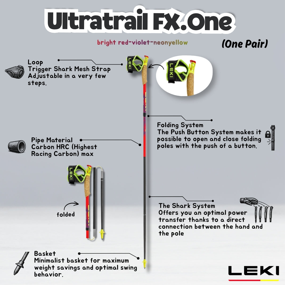 Leki Ultratrail FX.One Trail Running Pole (One Pair)