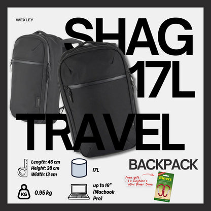 WEXLEY SHAG 17L Slim Pack 1680D Cordura Ballistic | Travel Backpack | Laptop Backpack