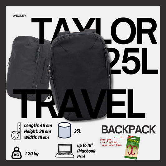 WEXLEY TAYLOR 25L Pro Pack 1680D Cordura® Ballistic | Travel Backpack | Laptop Backpack