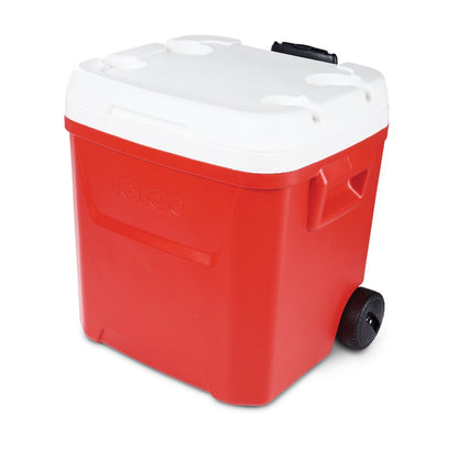 IGLOO LAGUNA 60 Qt Roller Cooler (Red)