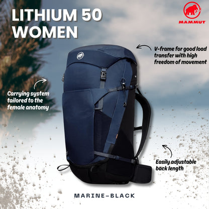 MAMMUT Lithium 50 Women Hiking Backpack (Marine-black)