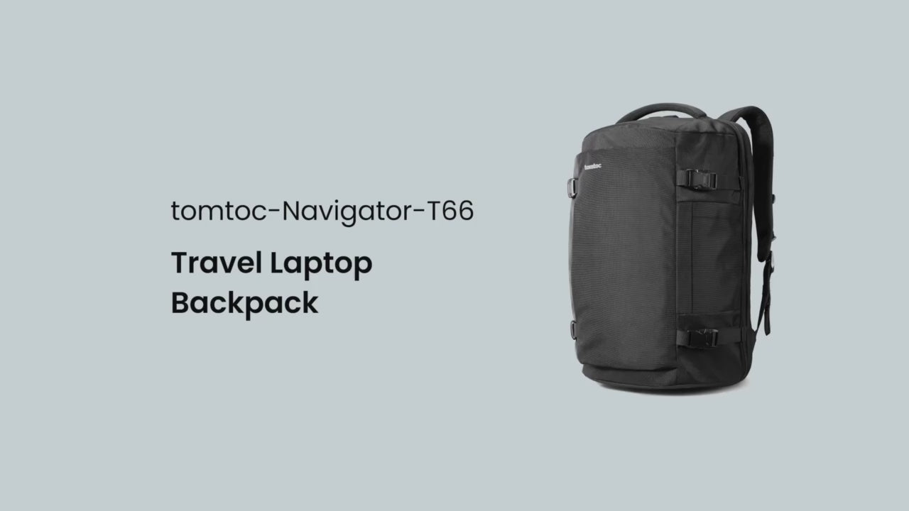 Tomtoc Navigator-T66 Travel Laptop Backpack | Laptop Bag (Black