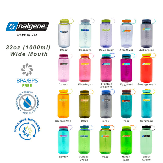 Nalgene 1L SUSTAIN WIDE MOUTH BPA Free Water Bottle - 32oz | Water Bottles