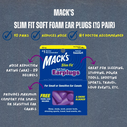 MACK'S Slim Fit™ Soft Foam Ear Plugs (10 Pair)