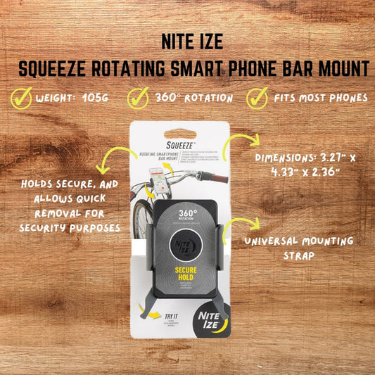 NITE IZE SQUEEZE ROTATING SMARTPHONE BAR MOUNT