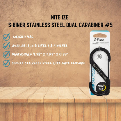 NITE IZE S-BINER STAINLESS STEEL DUAL CARABINER #5
