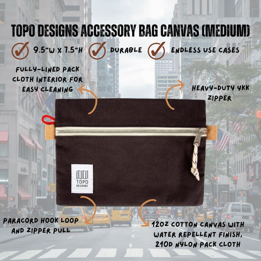 TOPO DESIGNS ACCESSORY BAG CANVAS (MEDIUM)