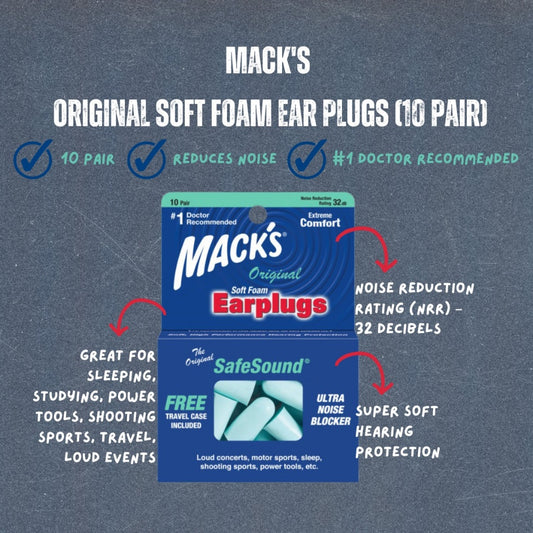 MACK'S Original Soft Foam Ear Plugs (10 Pair)