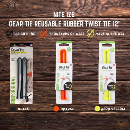 NITE IZE GEAR TIE REUSABLE RUBBER TWIST TIE™ 12"