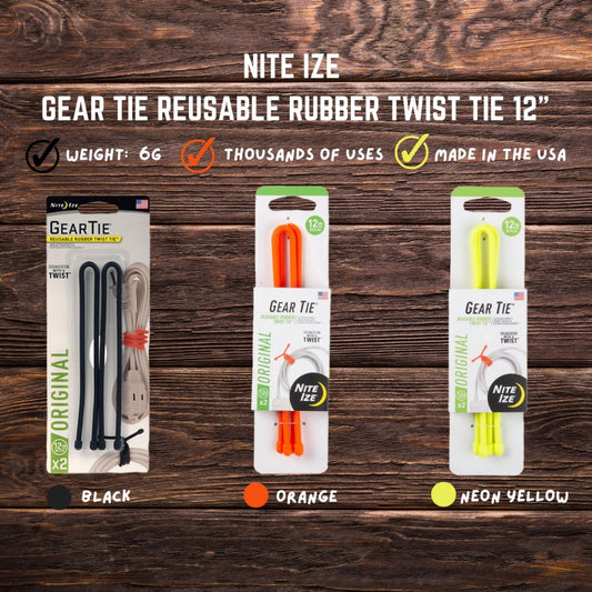 NITE IZE GEAR TIE REUSABLE RUBBER TWIST TIE™ 12"