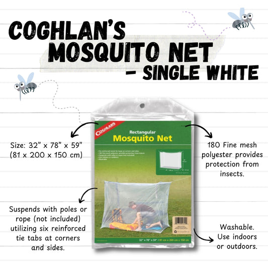 Coghlan's Mosquito Net- Single White