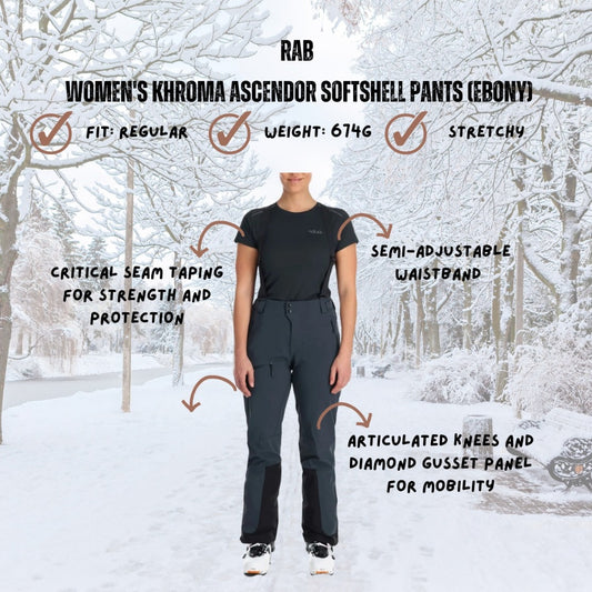 RAB Women's Khroma Ascendor Softshell Pants (Ebony)
