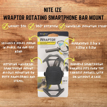NITE IZE WRAPTOR ROTATING SMARTPHONE BAR MOUNT