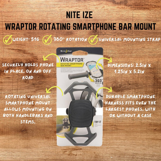 NITE IZE WRAPTOR ROTATING SMARTPHONE BAR MOUNT