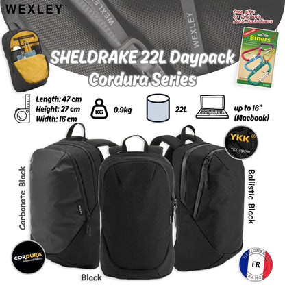WEXLEY SHELDRAKE 22L Daypack Cordura Series | Travel Backpack | Laptop Backpack