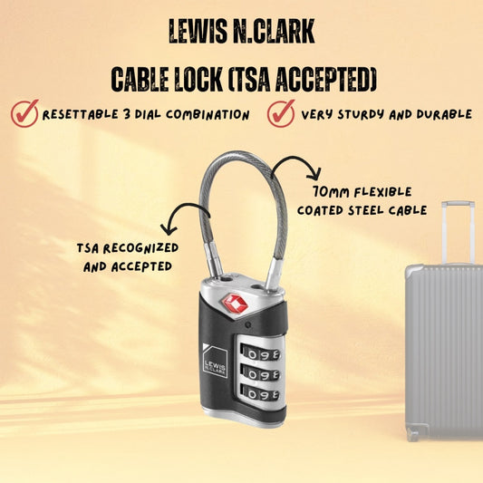 LEWIS N.CLARK CABLE LOCK (TSA ACCEPTED)