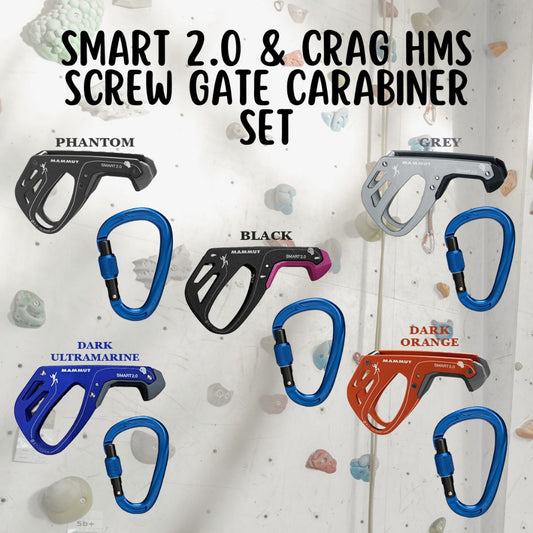 MAMMUT Smart 2.0 & Crag HMS Screw Gate Carabiner Set