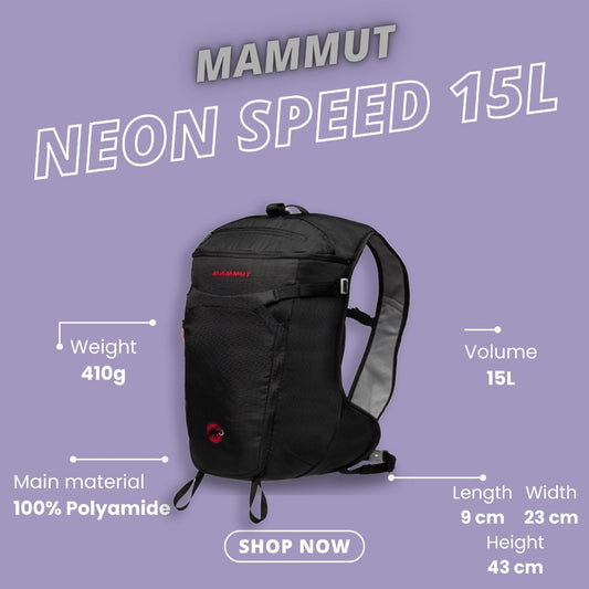 MAMMUT Neon Speed 15 L Climbing Backpack (Black)
