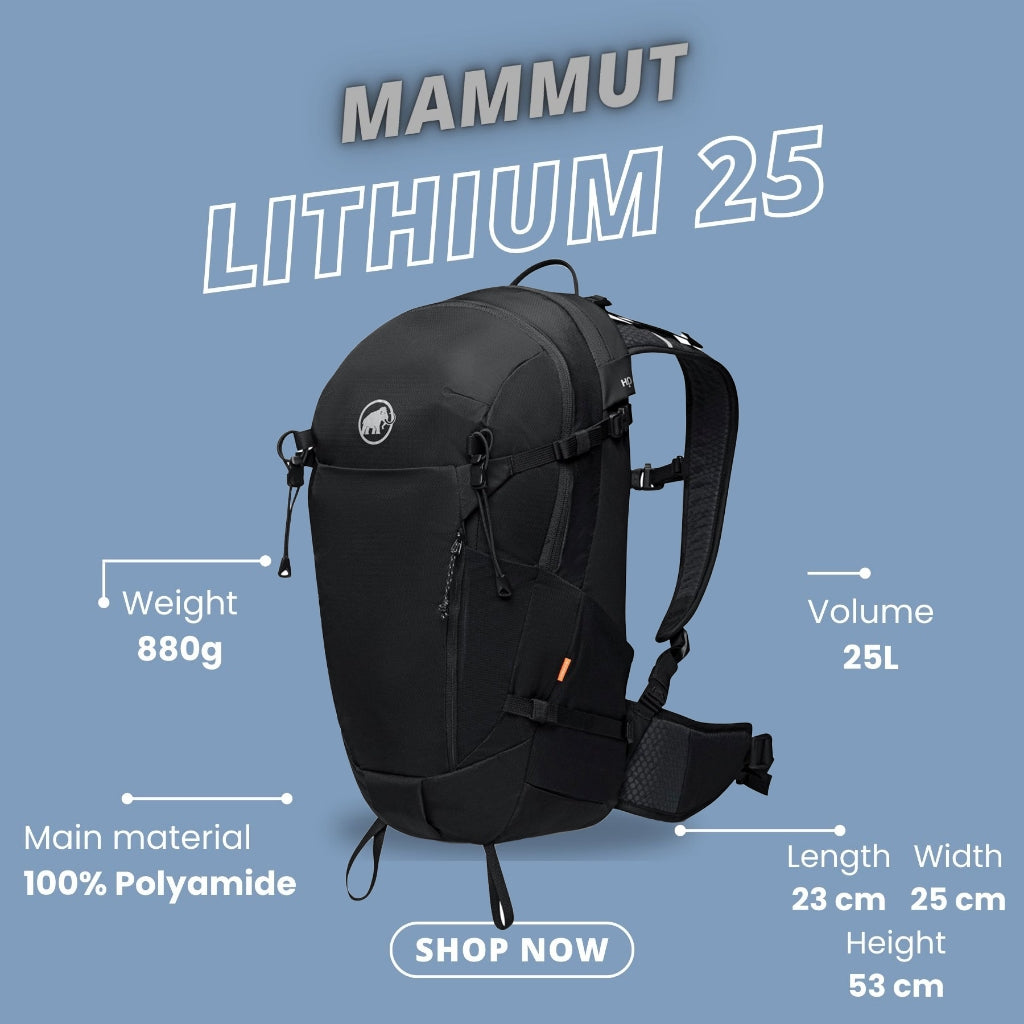 Mammut Lithium 25 - Lightweight hiking and trekking backpack (Black)