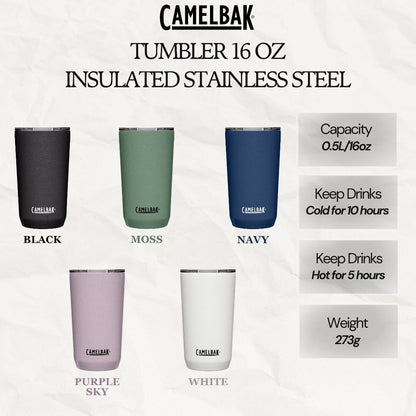 CAMELBAK TUMBLER 16 OZ, INSULATED STAINLESS STEEL
